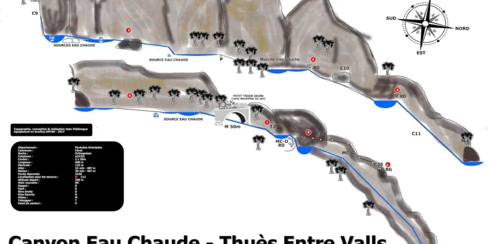 Topo Canyon d’eau chaude de Thuès Entre Valls – Canyoning en hiver - Pyrénées Orientales